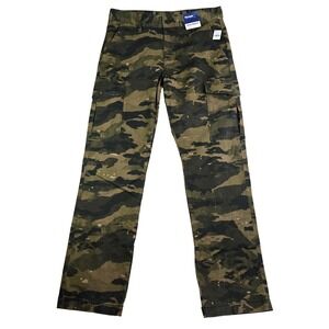 Old Navy Camo Cargo Pants Mens 32x32 Green Straight Built-In Flex Utility Camp